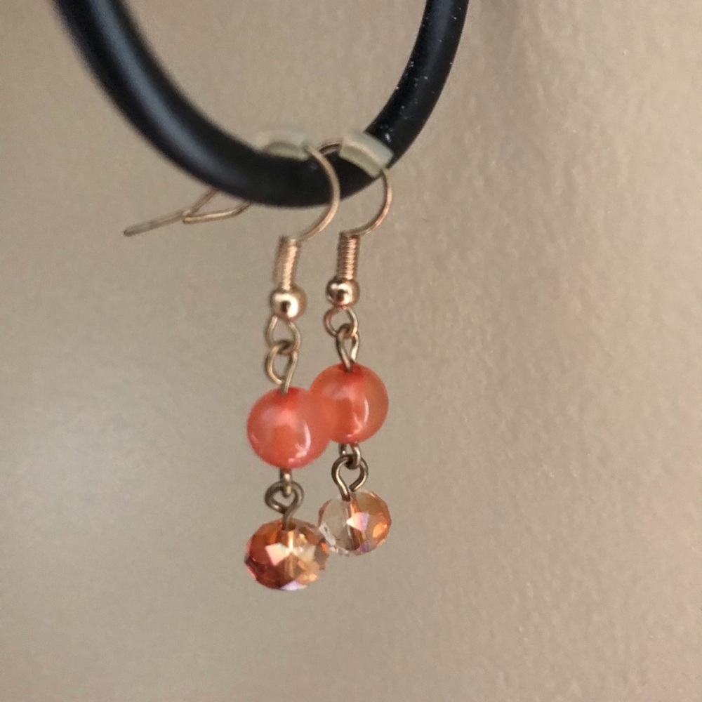 Orange Beaded Earrings